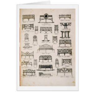 Designs for garden seats, from 'A Compendium of Dr