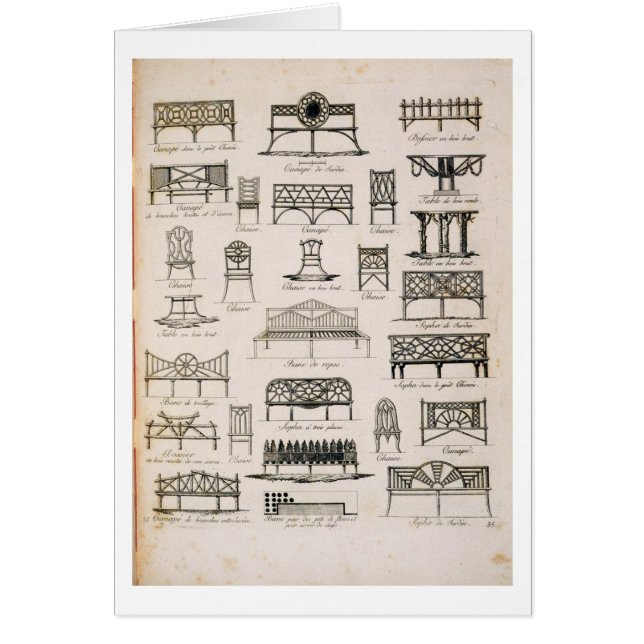 Designs for garden seats, from 'A Compendium of Dr (Front)
