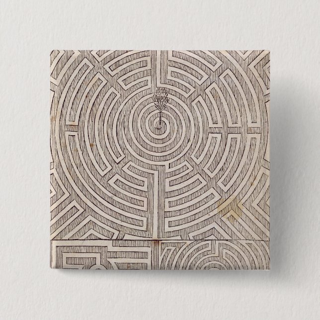 Designs for mazes, from 'The Dutch Gardener' by Jo 2 Inch Square Button (Front)