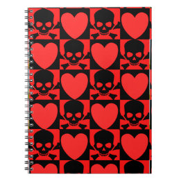 Designs with Skulls and Hearts Notebook