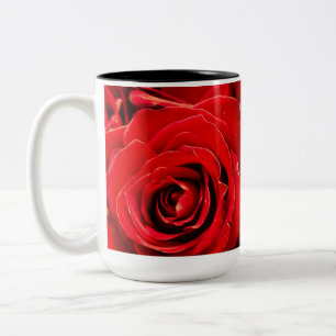 Désir Roses rouges 15oz Mug à deux tons noir