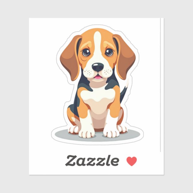Desirable Beagle, Adorable Flat Style, Small (Sheet)