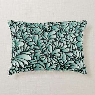 Desirable Fleur Pattern in Minty Green Accent Pillow