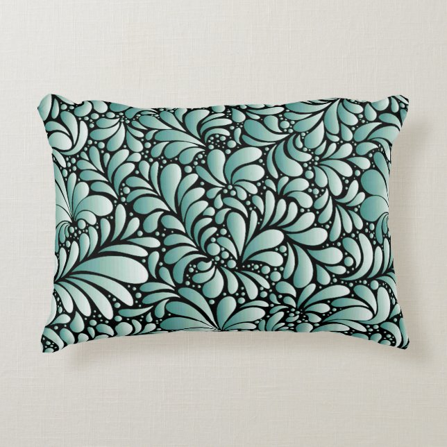 Desirable Fleur Pattern in Minty Green Accent Pillow (Front)
