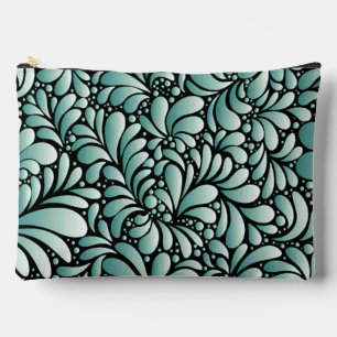 Desirable Fleur Pattern in Minty Green Accessory Pouch