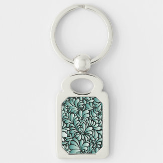Desirable Fleur Pattern in Minty Green Keychain