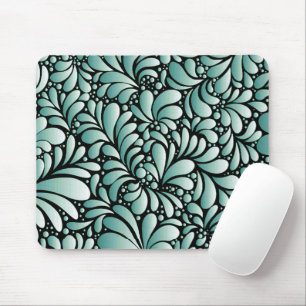 Desirable Fleur Pattern in Minty Green Mouse Pad