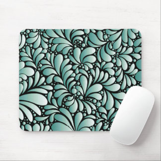 Desirable Fleur Pattern in Minty Green Mouse Pad