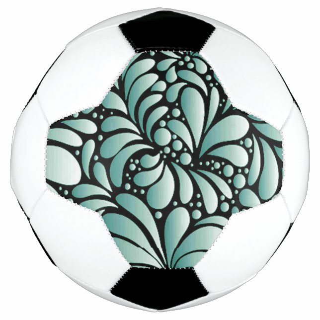 Desirable Fleur Pattern in Minty Green Soccer Ball (Front)