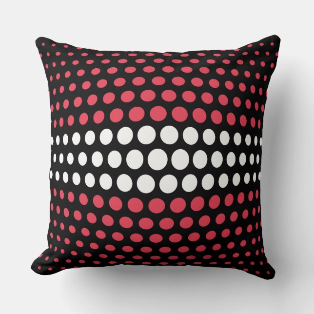 Desire and White Polka Dots Pattern Throw Pillow (Front)