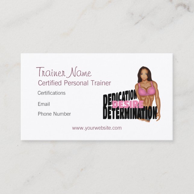 Desire Personal Fitness Trainer Business Card (Front)
