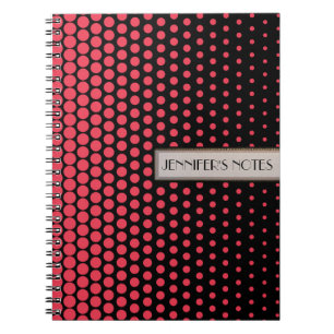 Desire Polka Dot Elegant Modern Black Notebook