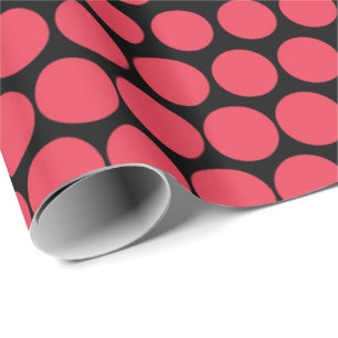 Desire Polka Dot Modern Black Wrapping Paper