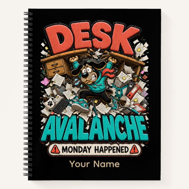 Desk Avalanche Personalized Funny Office T-Shirt Notebook (Front)
