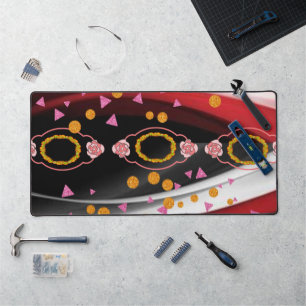 Desk Mat Abstract Red Black