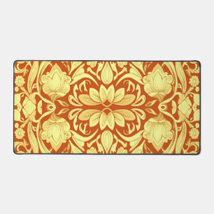 Desk Mat, An elegant yellow & red classic design  Mat