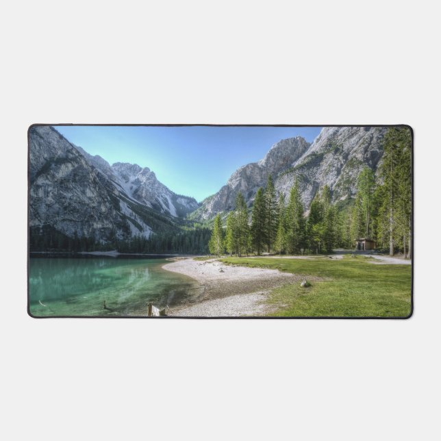Desk Mats with Person Showing Grey Mountain (Front)