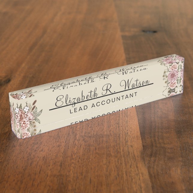 Desk Name Plate New Job Personalized  Gift For Her (Side)