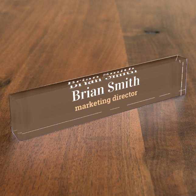 Desk name plate rustic, custom desk name plate (Side)