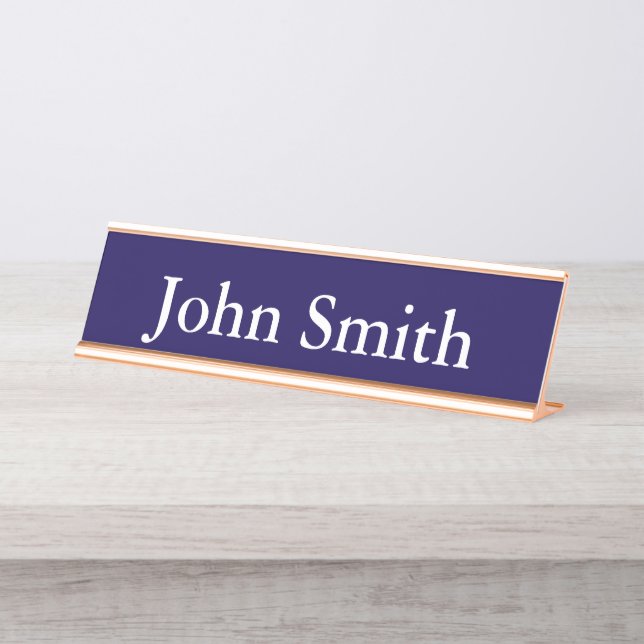 Desk Name Plate, Standard (2" x 8"), Silver Desk Name Plate (Front)
