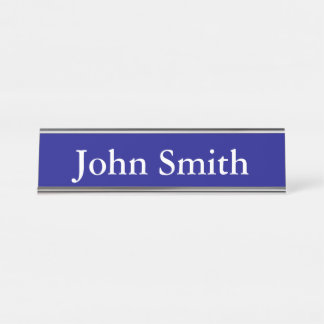 Desk Name Plate, Standard (2" x 8"), Silver Desk Name Plate