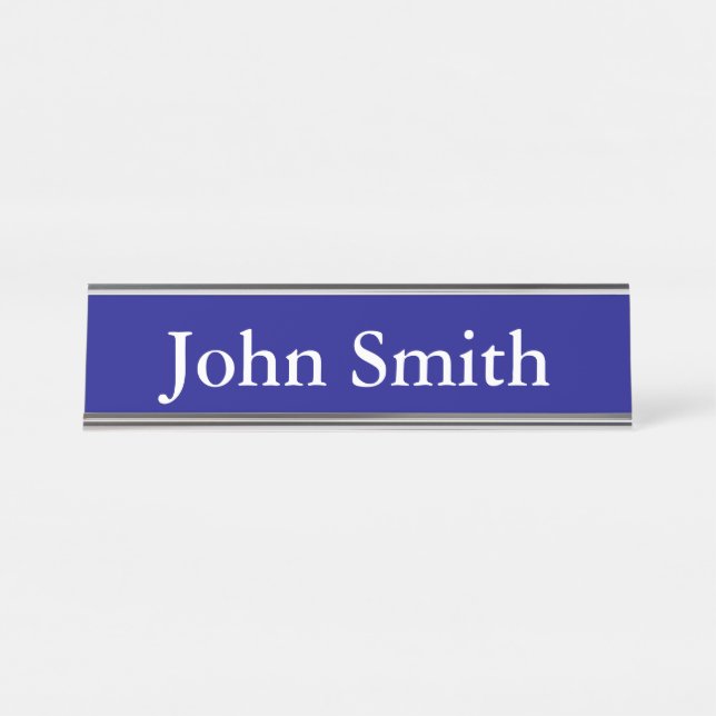 Desk Name Plate, Standard (2" x 8"), Silver Desk Name Plate (Front)