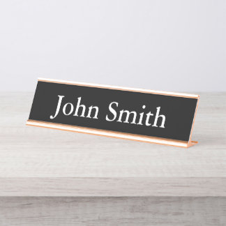 Desk Name Plate, Standard (2" x 8"), Silver Desk Name Plate