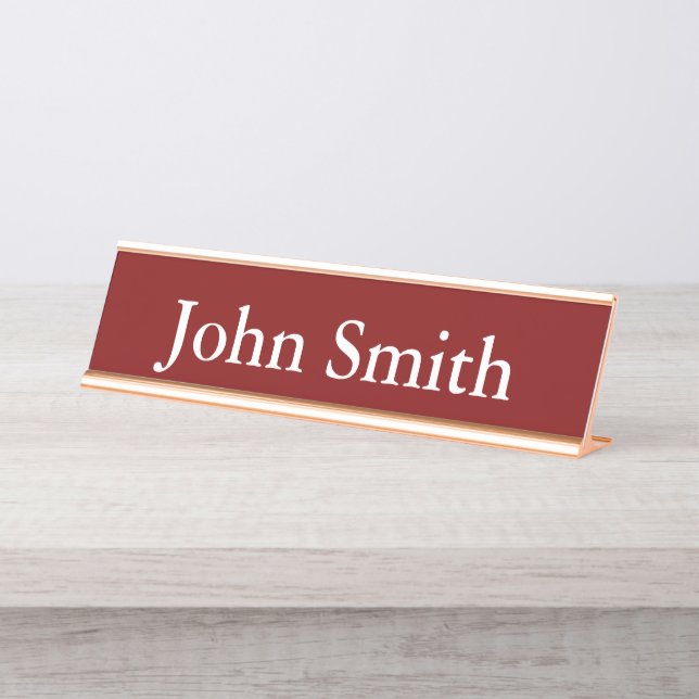 Desk Name Plate, Standard (2" x 8"), Silver Desk Name Plate (Front)