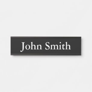 Desk Name Plate, Standard (2" x 8"), Silver Door Sign