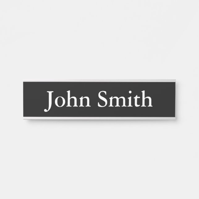 Desk Name Plate, Standard (2" x 8"), Silver Door Sign (Front)