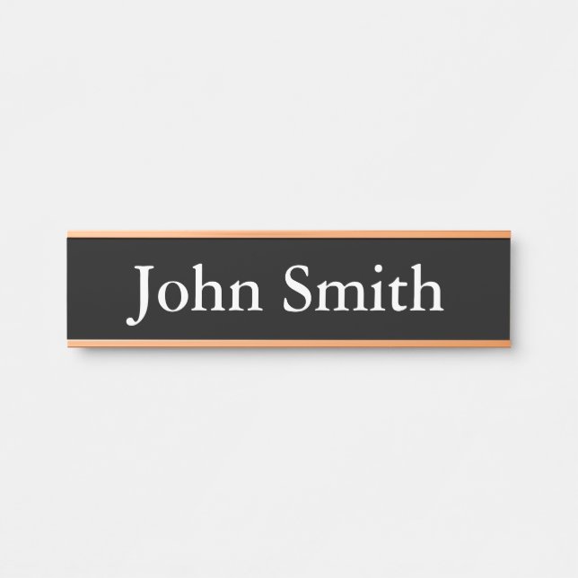 Desk Name Plate, Standard (2" x 8"), Silver Door Sign (Front)