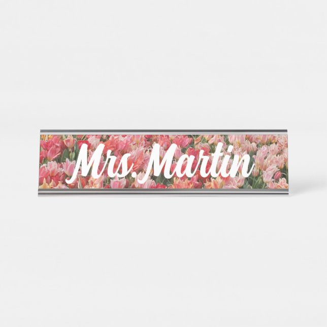 Desk Name Plate, Standard (2" x 8"), Silver Plate (Front)