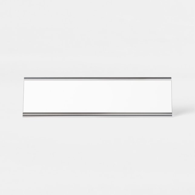 Desk Name Plate, Standard (2" x 8"), Silver Plate (Front)