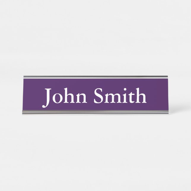 Desk Name Plate, Standard (2" x 8"), Silver Plate (Front)