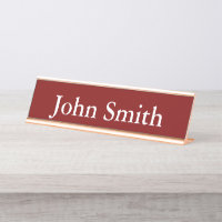 Desk Name Plate, Standard (2" x 8"), Silver