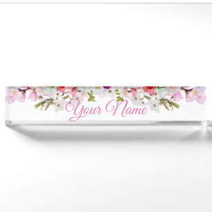Desk Nameplate - Flower