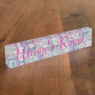 Desk Nameplate - HAMbyWhiteGlove - Crystal Design
