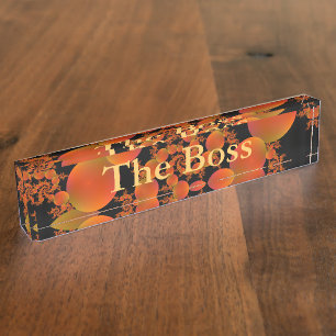 Desk Nameplate Spiral Oranges