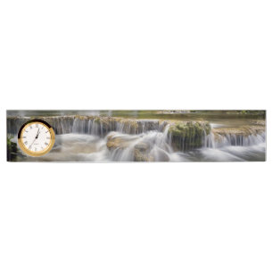 Desk Nameplate with Clock/Waterfalls