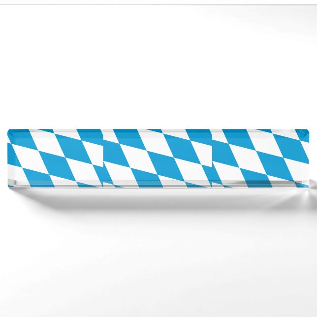 Desk nameplate with Flag of Bavaria, Germany (Front)