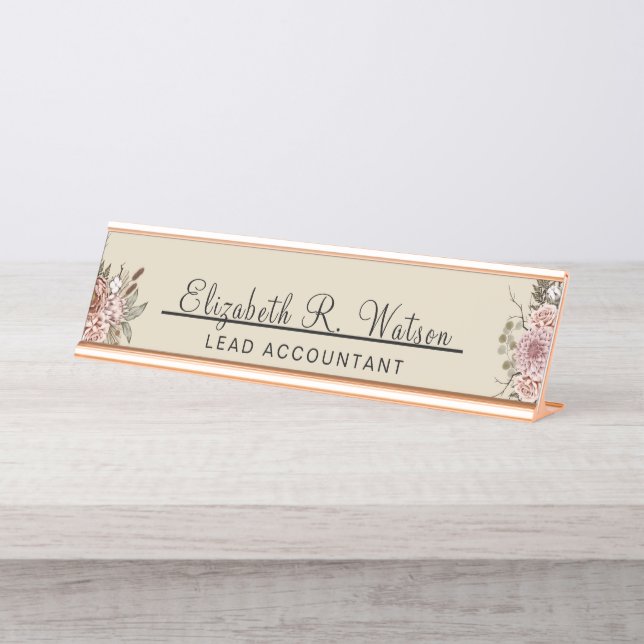 Desk Nom Plaque Nouveau Emploi Cadeau Personnalisé (Devant)