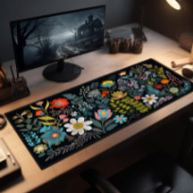 Desk Pad, Daisies And Coloured Wildflowers