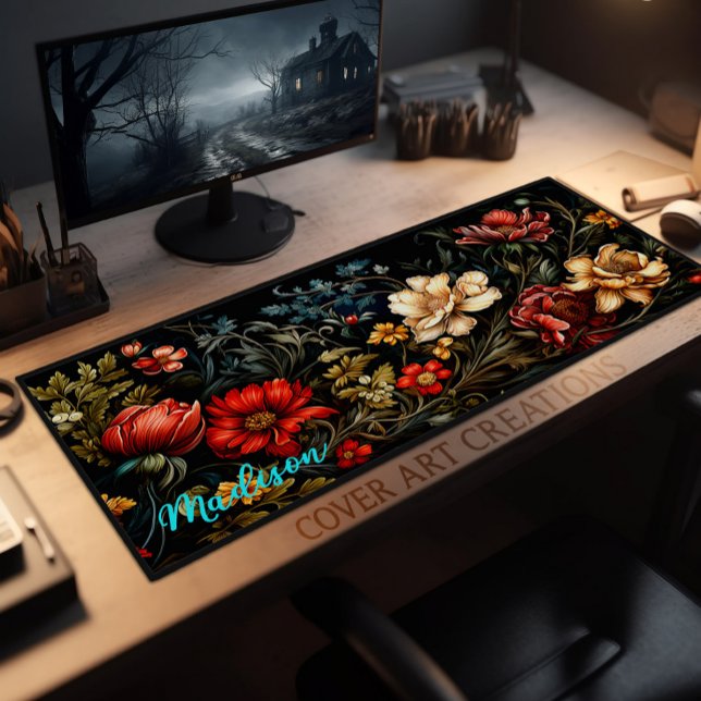 Desk Pad, Wildflowers In The Dark, Personalized Desk Mat (Creator Uploaded)