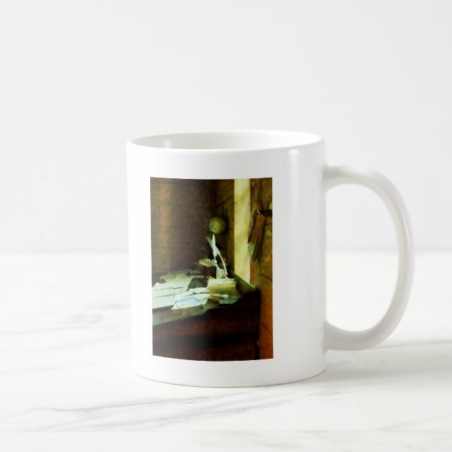 Desk With Quill and Papers Coffee Mug (Right)