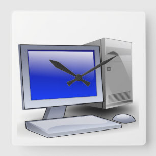 Desktop Computer Square Wall Clock