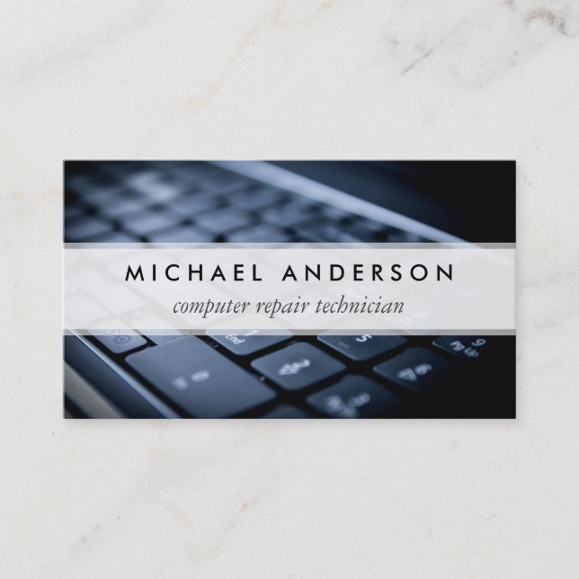 Desktop Laptop Computer Repair Technician Business Card (Front)