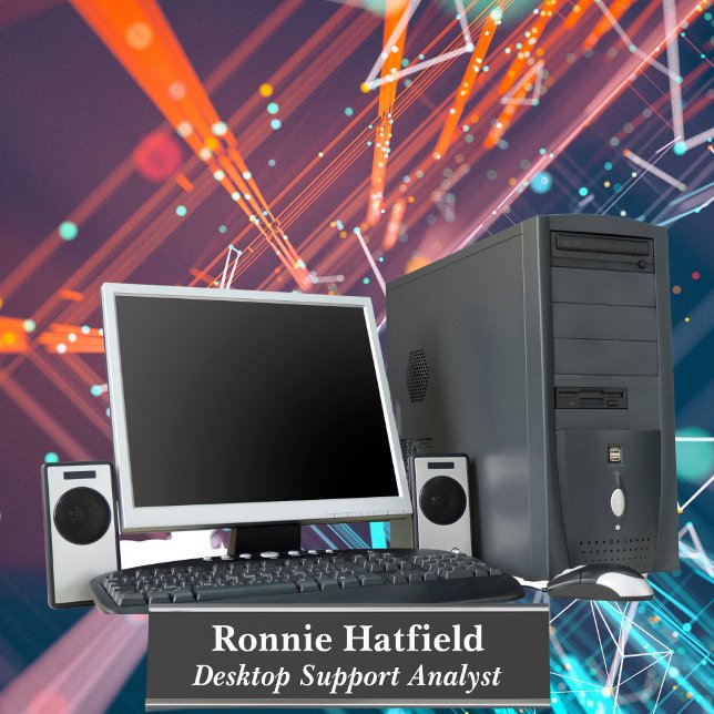 Desktop Support Analyst Black Desk Name Plate (Creator Uploaded)