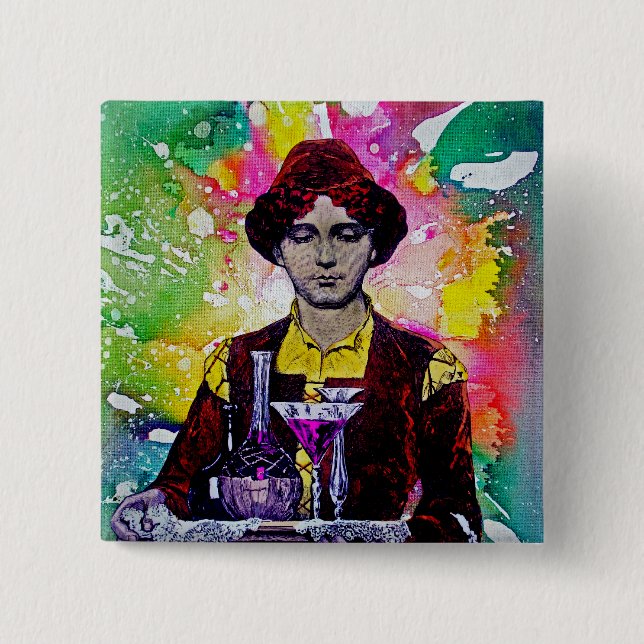 Desmond by Michael Moffa 2 Inch Square Button (Front)