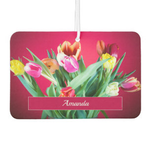 Désodorisant Pour Voiture Accessoire de voiture floral avec nom ou monogramm