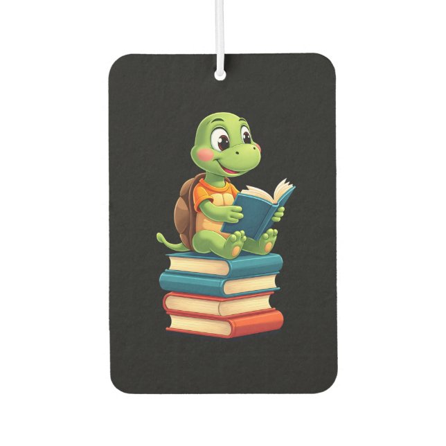 Désodorisant Pour Voiture Adorable Turtle Reading Books (4) (Devant)